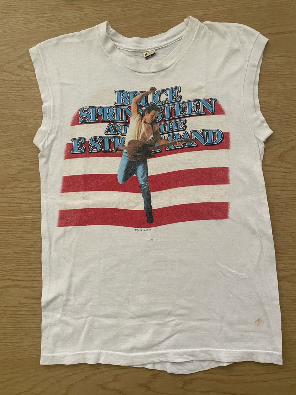 Bruce Springsteen & The E Street Band Graphic Tee - White , Red & Blue PRELOVED